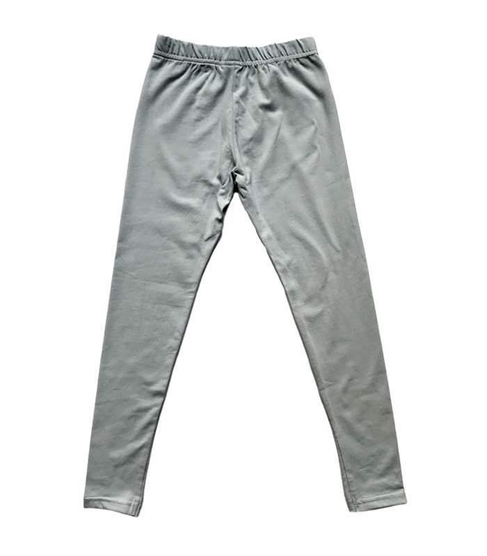 Light Grey Girls Cotton Leggings with Stretch