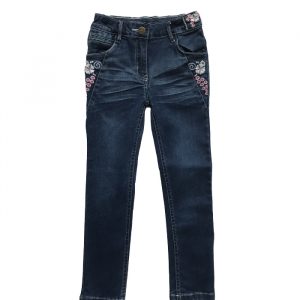EMBROIDARY DARK BLUE GIRLS DENIM