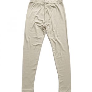 Off White Girls Cotton Leggings with Stretch