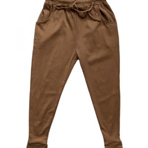 GIRLS BROWN COLOUR REGULAR FIT JOGGERS