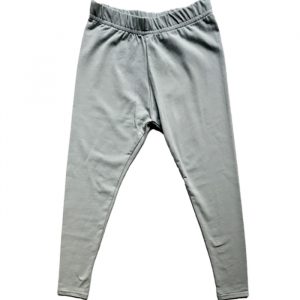 Light Grey Girls Cotton Leggings with Stretch