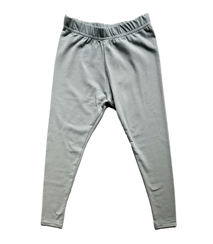 Light Grey Girls Cotton Leggings with Stretch