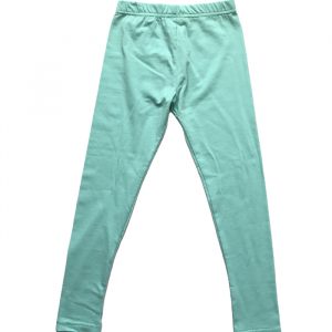 Light Sea Green Girls Cotton Leggings with Stretch