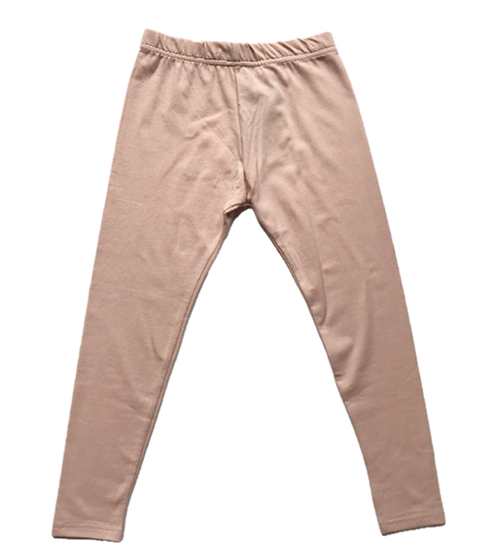 Beige Girls Cotton Leggings with Stretch