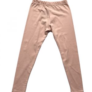 Beige Girls Cotton Leggings with Stretch