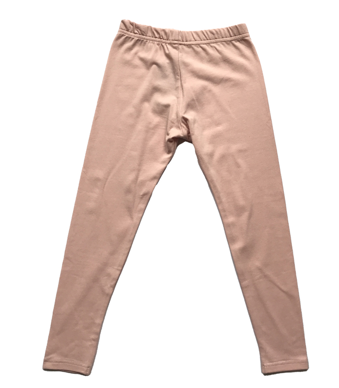 Beige Girls Cotton Leggings with Stretch