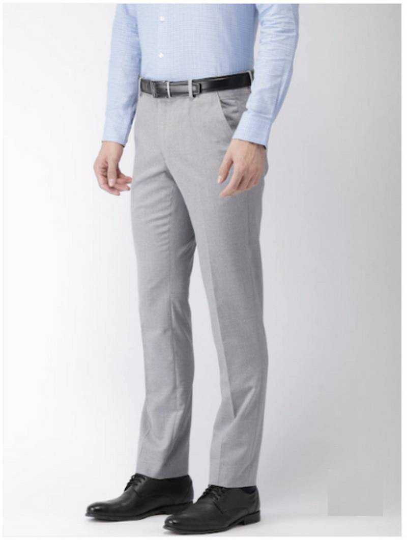 Grey Sharp Fit Formal Trousers