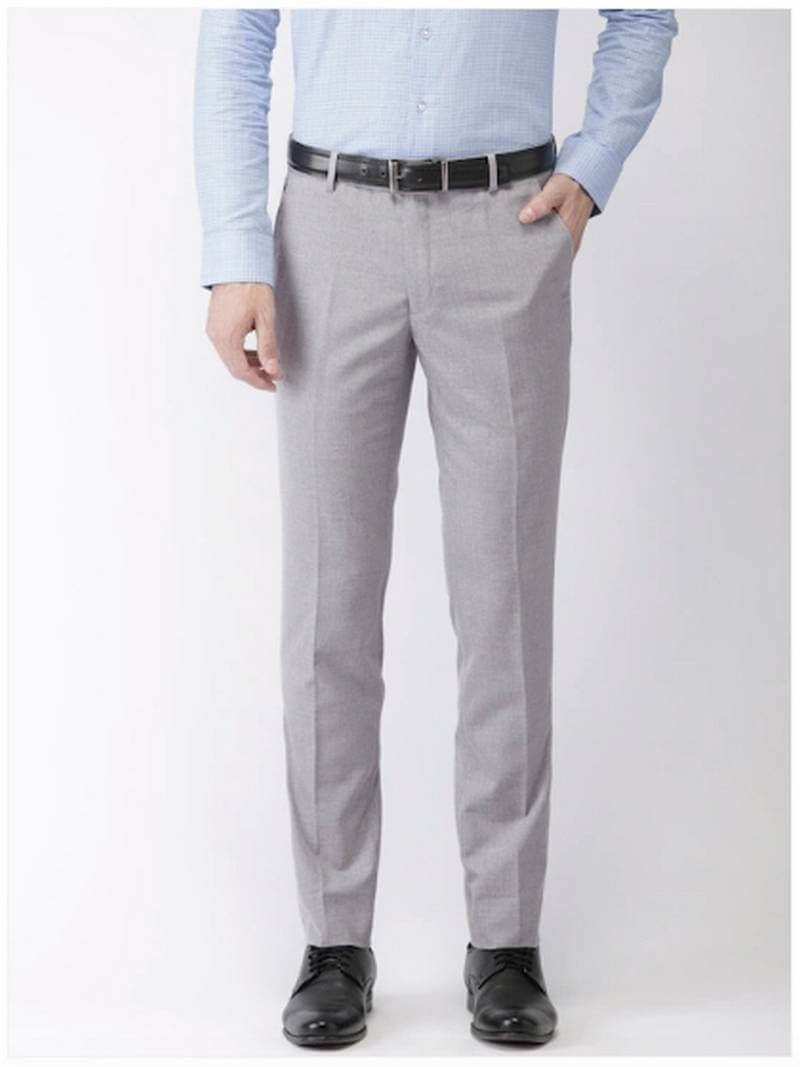 Grey Sharp Fit Formal Trousers