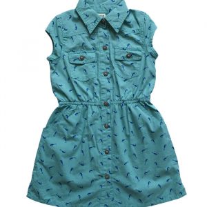 Printed Sleevless Front Button Frock