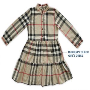 Burberry Frill Check Girl's Long Sleeve Dress